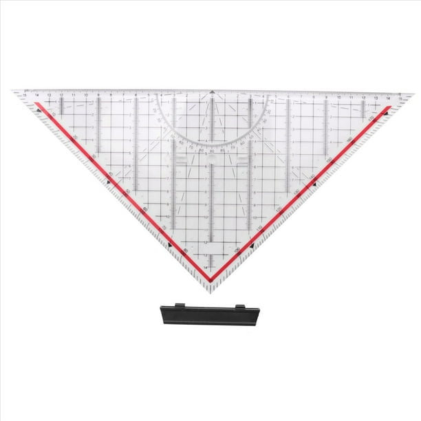 Regla Triangular de Dibujo de 30CM, Regla de DiseñO de Dibujo MultifuncióN con Transportador de Manija, Regla de MedicióN, PapeleríA