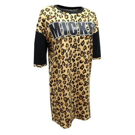

MJC Women s Disney s Mickey Mouse Leopard Print Night Shirt