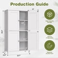 thumbnail image 5 of Walsunny Bathroom Storage Floor Cabinet Organizer with Adjustable Shelf 4 Magnetic Doors 43" Wooden Pantry Cabinet Freestanding for Kitchen Living Room Small Spaces,White, 5 of 8