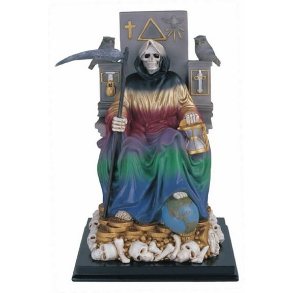 FC Design 10.75"H Rainbow Santa Muerte Statue Our Lady of the Holy Death Seated Religious Figurine