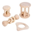 thumbnail image 1 of 4 Piezas De Juguetes De Madera Para Bebés, Juguetes De Sonajero De Madera De Coordinación Para Niños Y Bebés, 1 of 9