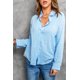 thumbnail image 4 of ABPHQTO Camisa Básica Mujer Azul Cielo Textura Color Sólido, 4 of 5