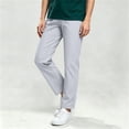 thumbnail image 2 of Szhihuiw Scrub Pants for Women Straight Fit Casual Drawstring Elastic Waist Womens Trousers with Pockets, 2 of 7
