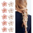 thumbnail image 1 of 10 Mini pinzas para el cabello de diamantes, pequeñas horquillas para el cabello para dama, niña, mini pinzas suaves para el cabello para todos los días, cumpleaños, bodas (blanco y rosa) ER, 1 of 5