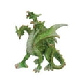 thumbnail image 1 of Glittery Metallic Green Three Headed Hydra Angry Dragon Statue 8 Inches High, 1 of 3
