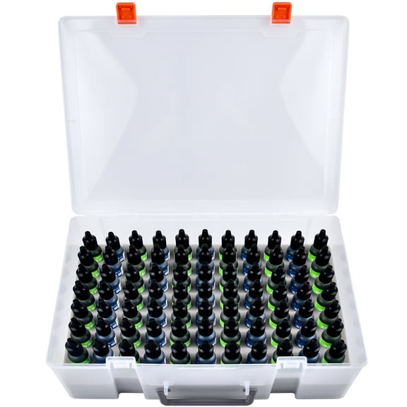 Alcohol Ink Storage Organizer Carrying Case, Holds 77pcs 0.35oz, 0.5oz Bottles of Alcohol Ink Set/ for Stickles Glitter Glue/ for Glossy Accents/ for Reinkers (Case Only)