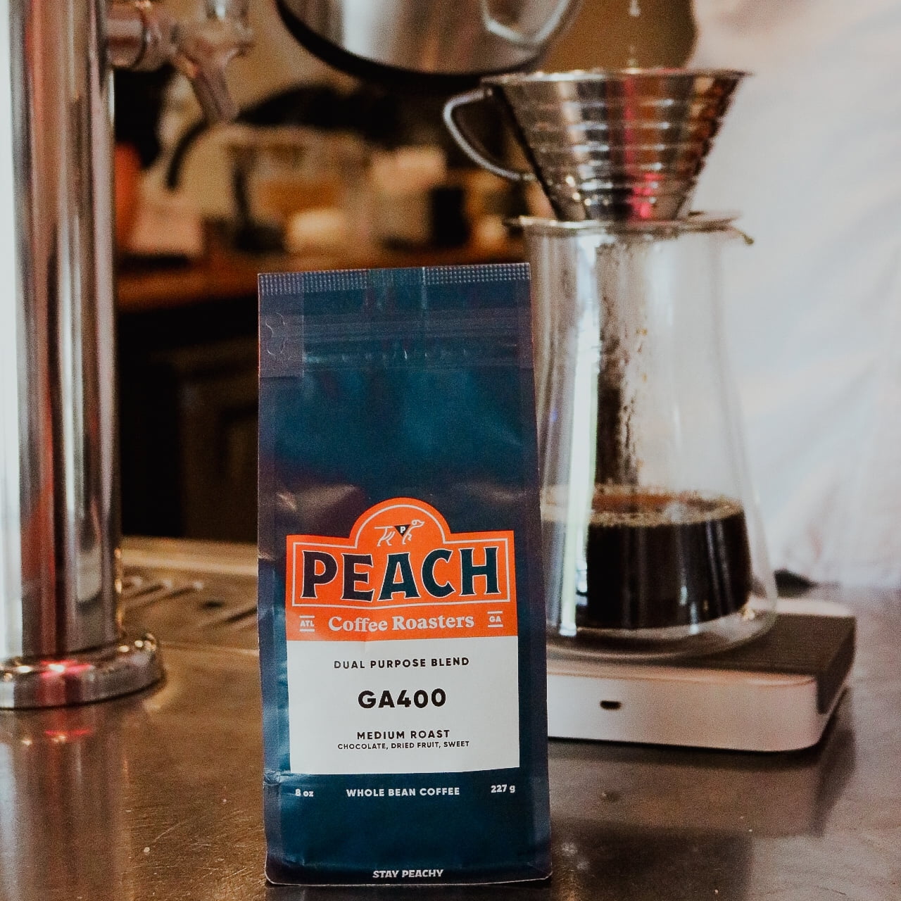 Local Peach Coffee Roasters, GA 400 Blend, Medium Roast, Whole Bean Coffee, 8oz