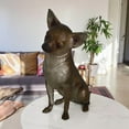 thumbnail image 2 of Nifao Sitting Chihuahua Bronze Statue – Home Decor Sculpture, 6"L x 15"W x 15"H, 2 of 12