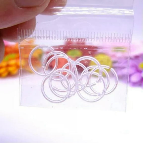HOOUN Hoop Earrings Plastic Small Ear Ring Sterile Rod Colorful Invisible Anti Allergy-White