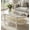 White, variant on Rattan Coffee Table, Oval Tempered Glass Wood Tea Table, Living Room Table with Storage Shelf, Boho Center Table for Living Room or Office, Brown, 48 Inch