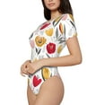 thumbnail image 2 of Naloa Tulips Flowers Women's Short-Sleeved Onesie, One-Piece Swimsuit for Parties, dates, clubs - X-Large, 2 of 9