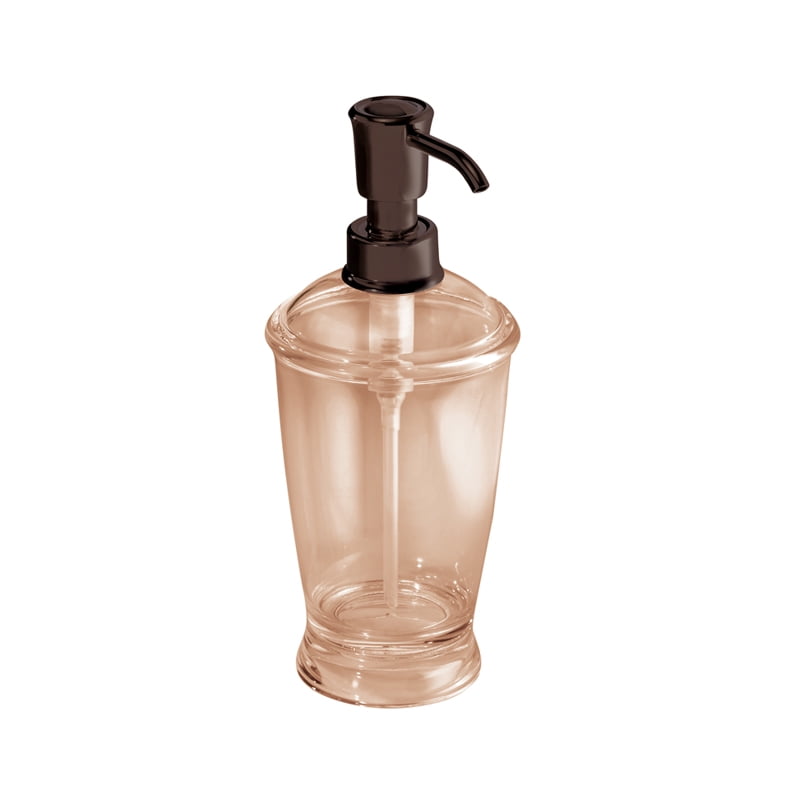 iDesign Franklin BPA-Free Plastic Refillable Soap and Lotion Dispenser - 3.5' x 3.5' x 8', Sand/Bronze