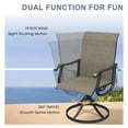 thumbnail image 2 of Vicllax Outdoor Dining Chair Patio Swivel Chairs Set of 2 Rocking Metal Textilene Fabric, Brown, 2 of 9