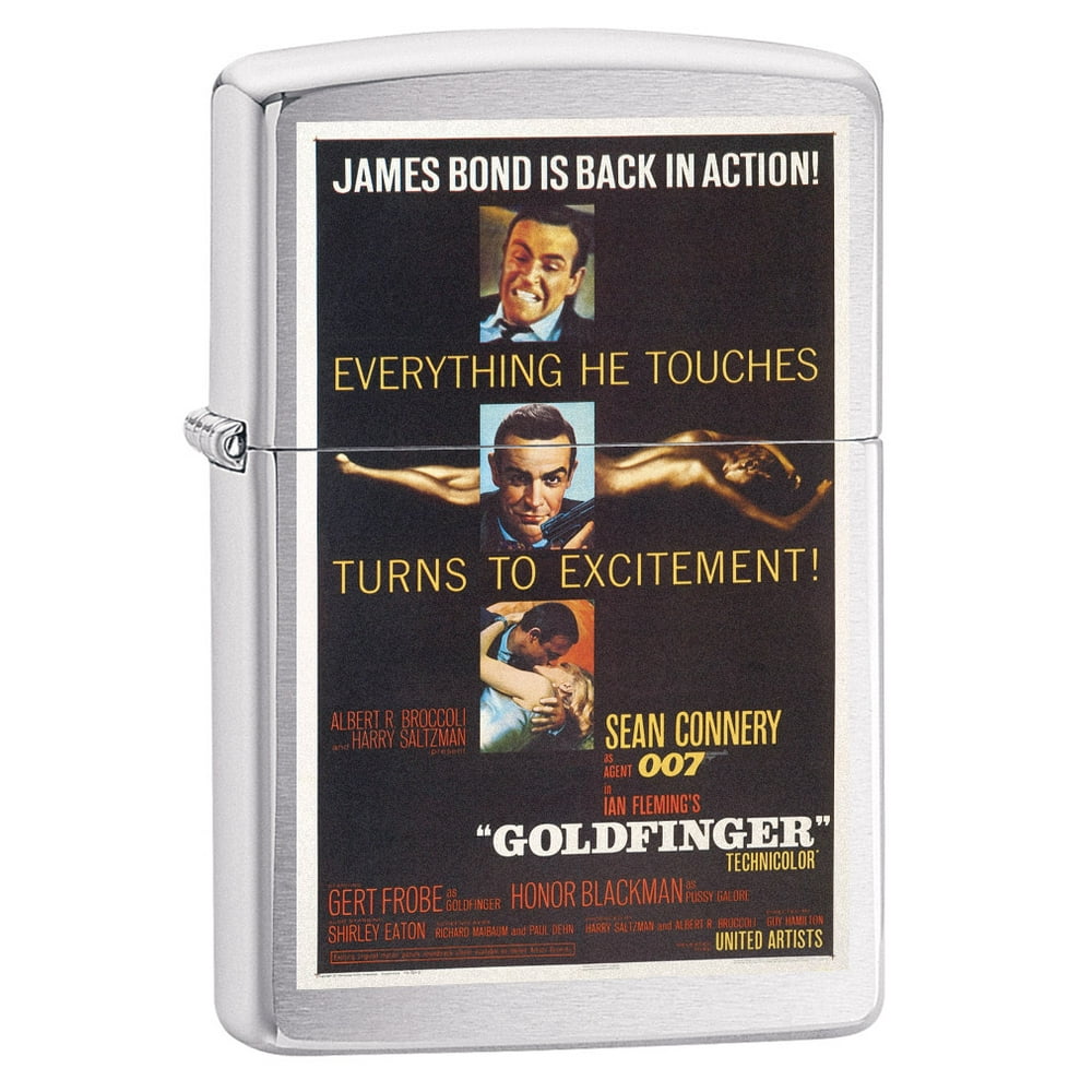 Zippo Lighter James Bond 007 Goldfinger Brushed Chrome 79344