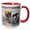 Red/White, variant on 3drose, Coastal Grizzly Bear and Cub Run across Mud Flat, Lake Clark, Alaska., 11oz Two-tone Black Mug