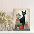 thumbnail image 2 of Cute Black Cat with Gifts and Flowers Canvas Print, Wall Art for Living Room, Bedroom, Kitchen, Office, Dining Room, Home, 2 of 8
