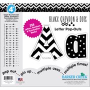 Barker Creek Black Chevron and Dots 4" Letter Pop-Outs, 255 Characters