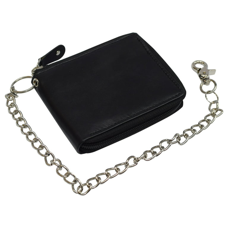 2023 New Chain Wallets for Men Rfid Blocking Genuine Leather Bifold Stylish  Black Wallet Credit card With Coin Pocket 4 Colors - AliExpress