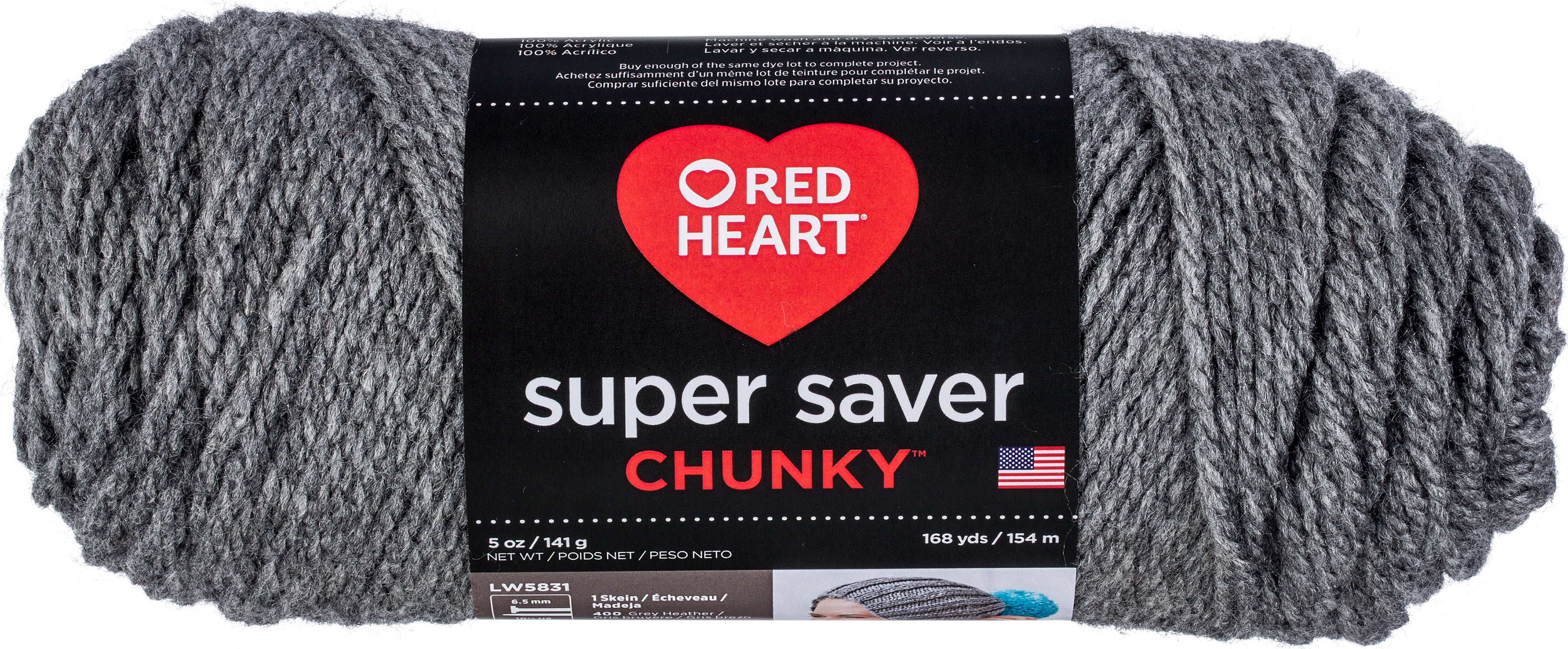 Red Heart Super Saver Chunky Yarn Grey Heather Red Heart Super Saver Chunky Yarn Grey Heather