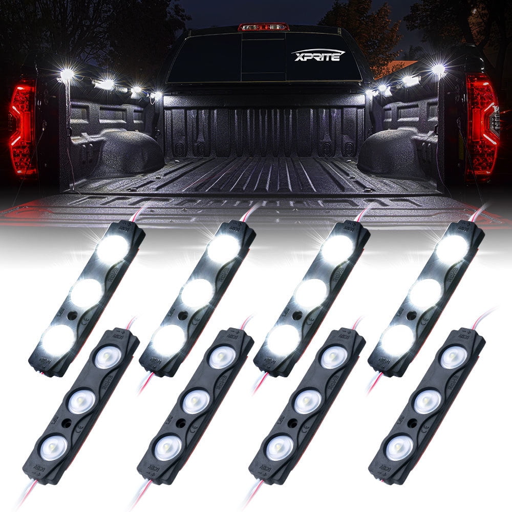 Xprite 8 LED Rock Light Pods Truck Bed Lighting Kit w/ Switch Walmart