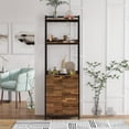 thumbnail image 4 of Furniture of America Bimme Rustic Metal 4-Shelf Wine Cabinet in Oak and Black, 4 of 5