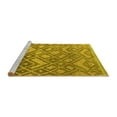 thumbnail image 2 of Ahgly Company Machine Washable Indoor Round Abstract Yellow Modern Area Rugs, 8' Round, 2 of 4