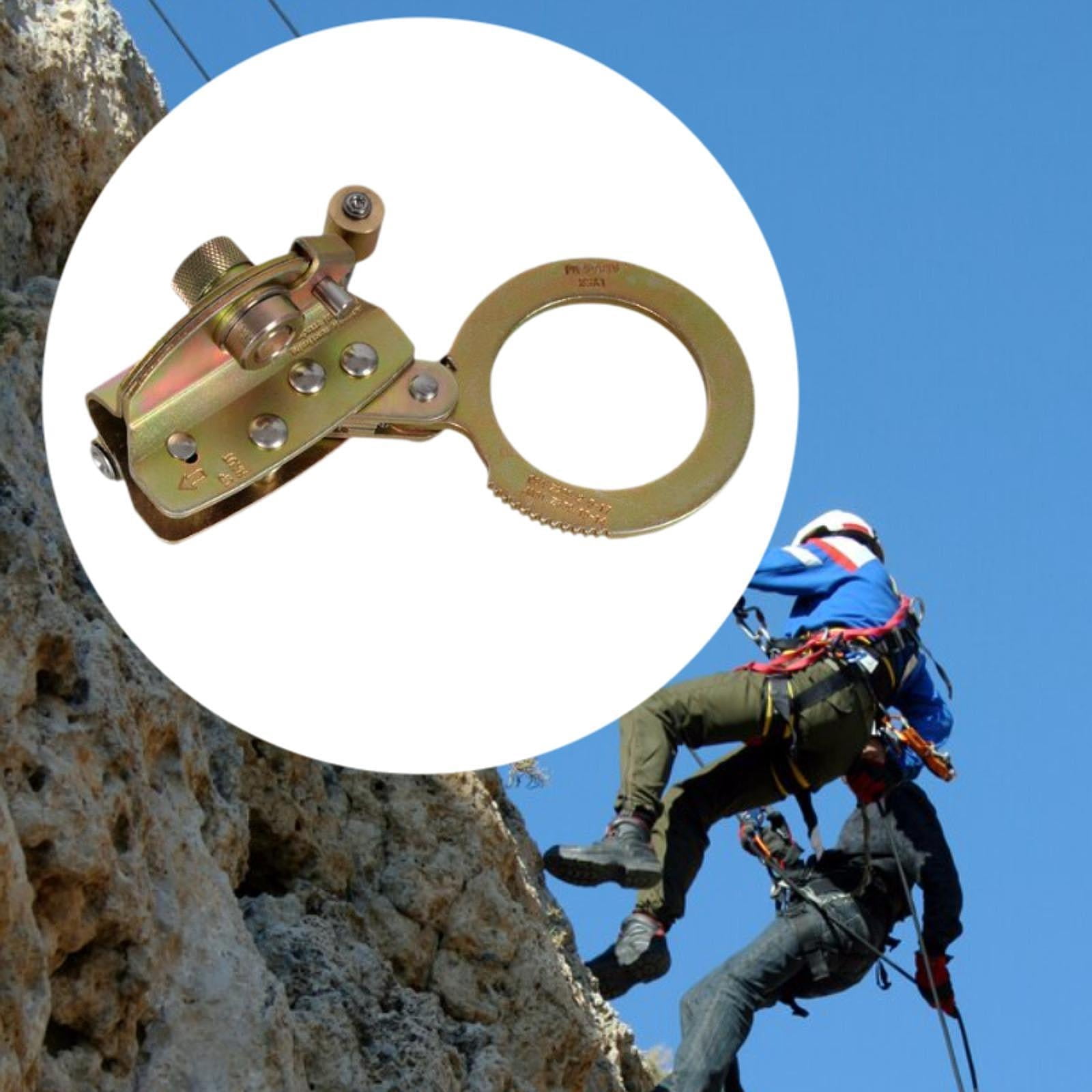 figatia Rope Grab Ascender for 16mm Rope Climbing Gear Limiter Supplies Fall Protection Gear Auto Locking Equipment for Outdoor Roofing