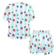 thumbnail image 5 of Yuyamidu Ladybug Heart Womens 2 Piece Pajama Set Short Sleeve Top with Shorts Sleepwear Round Neck Soft Loose-Fit Lounge Sets Nightwewar, 5 of 7
