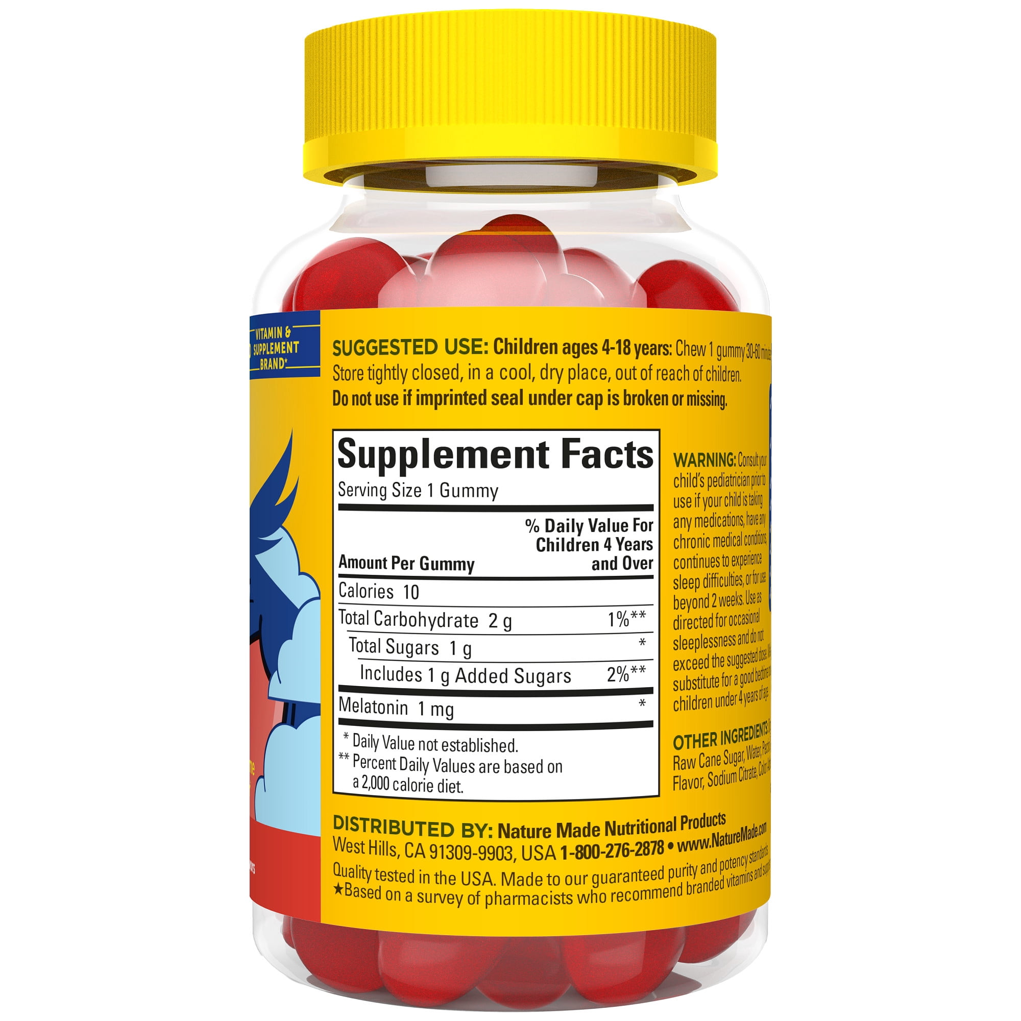 Nature Made Kids First Sleep, Kids Melatonin Gummies, 100% Drug Free Sleep Aid, 45 Count