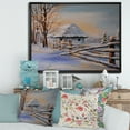thumbnail image 2 of Designart 'Traditional Cottage Covered With Snow In Winter II' Traditional Framed Canvas Wall Art Print, 2 of 5