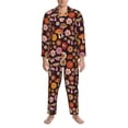 thumbnail image 3 of Fotbe 70s Groovy Hippie Retro Pijama de Hombre con Estampado de Manga Larga, Conjunto de 2 Piezas, Ropa de Dormir Suave y Cómoda con Bolsillos-Large, 3 of 7