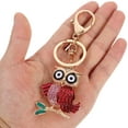 thumbnail image 4 of STRANDCHIC Hanging Ornament Cute Owl Keychain Bag Keyring Zinc Alloy Red 1Set for Car, 4 of 5