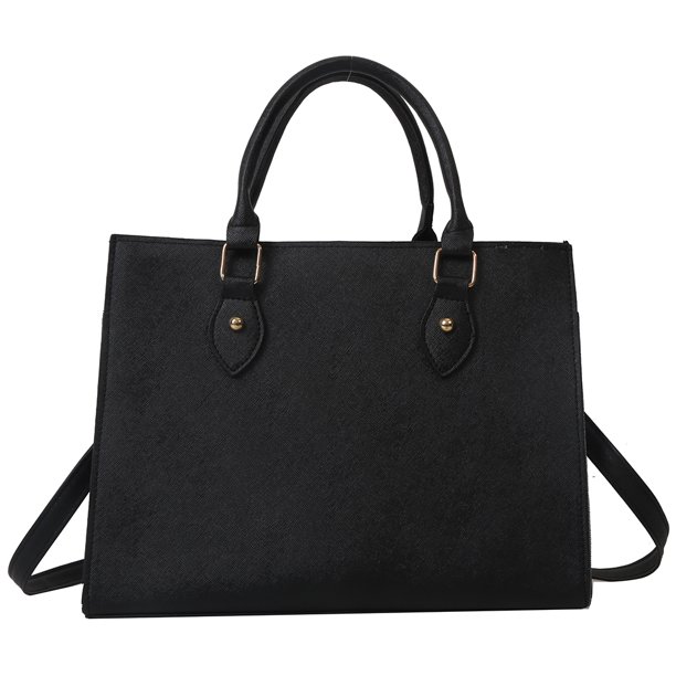 Bandolera Mujer PU Cuero Satchel Commute para Mujer Negro