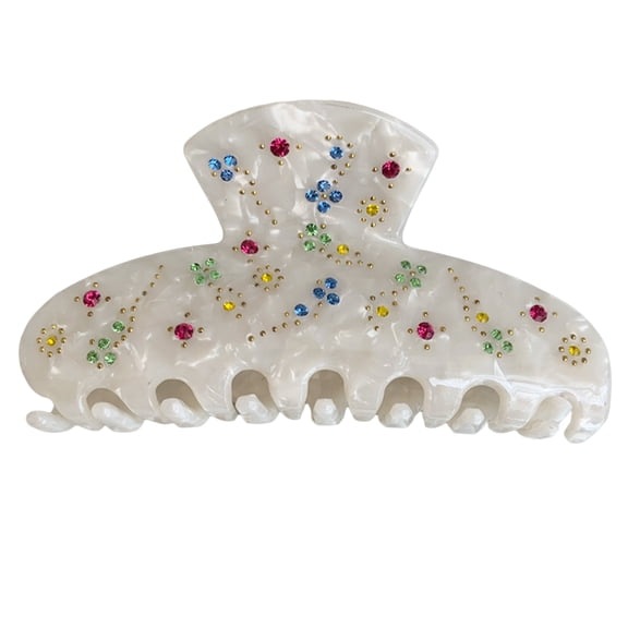 COOLHOOD Hair Claw Clip Hair Banana Barrettes Rhinestones Flower Jaw Clip Girl Acrylic Hair Claws Women Ponytail Clamp