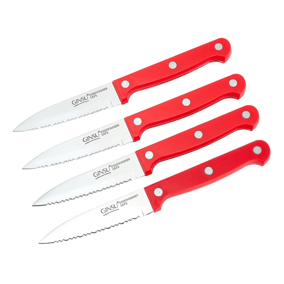 Ginsu Kiso 4-Piece Paring Knife Set (Red)