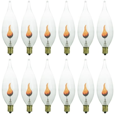 Sunlite Incandescent 3 W Chandelier Clear Orange Flicker Candelabra Sunlite Incandescent 3 W Chandelier Clear Orange Flicker Candelabra Bulb 12 Pack