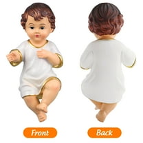 Baluue Saint Baby Figurine,3 Pcs Mini Jesus Baby Statue Ornament Religious Saint Baby Resin Figurine Adornment (S)