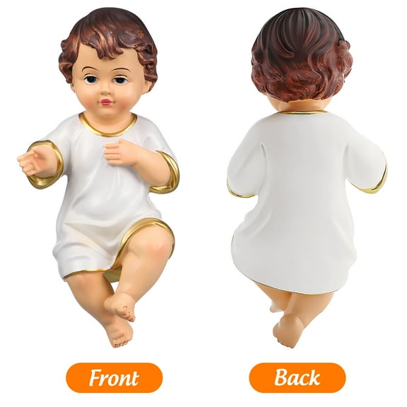 Baluue Saint Baby Figurine,3 Pcs Mini Jesus Baby Statue Ornament Religious Saint Baby Resin Figurine Adornment (S)