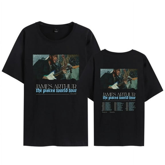 Leveorch James Arthur Merch T-shirt Men's and Women's Round Neck Short Sleeve Top Summer