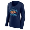 thumbnail image 2 of Women's  Navy Tampa Bay Rays Cuban Sandwich V-Neck Long Sleeve T-Shirt, 2 of 3