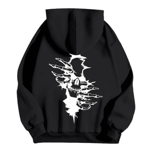 MHFRRA Sudaderas con Capucha para Hombre para Actividades Al Aire Libre Sudaderas Cómodas con Estampado Gráfico, Ideales para Uso Informal En Verano y Otoño Negro