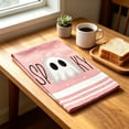 thumbnail image 6 of Hand Towel,Light-Pink Ghost Print Bow Accent Soft Absorbent Decorative Fabric for Bathroom Kitchen Home Decor 23.62x15.75 Inch, 6 of 8