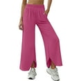 thumbnail image 6 of ClodeEU Women's Oversized Elastic Waist Comfortable Fitness Wide Leg Pants Hot Pink,Womens Plus S, 6 of 8