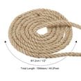 thumbnail image 2 of Unique Bargains 1/2 Inch 49.2 Feet Jute Rope Natural Manila Rope 4 Strand Twisted Thick Heavy Twine Rope, 2 of 5