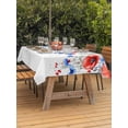 thumbnail image 3 of Outdoor Tablecloth with Umbrella Hole for Patio/Picnic/Party/Camping, Blue Red Flowers Waterproof Table Cloth Rectangle Table Cover Washable, Elegant Spring Floral Butterfly Pastoral (60"x 84"), 3 of 8