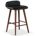 thumbnail image 3 of Safavieh Tazmyn Wood and Leather Counterstool in Black / Walnut, 3 of 13