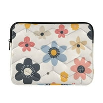 FORMRS 13-13.3 inch Laptop Sleeve Case Soft Carrying Quilted Computer Bag Cover, Beige Retro Flower