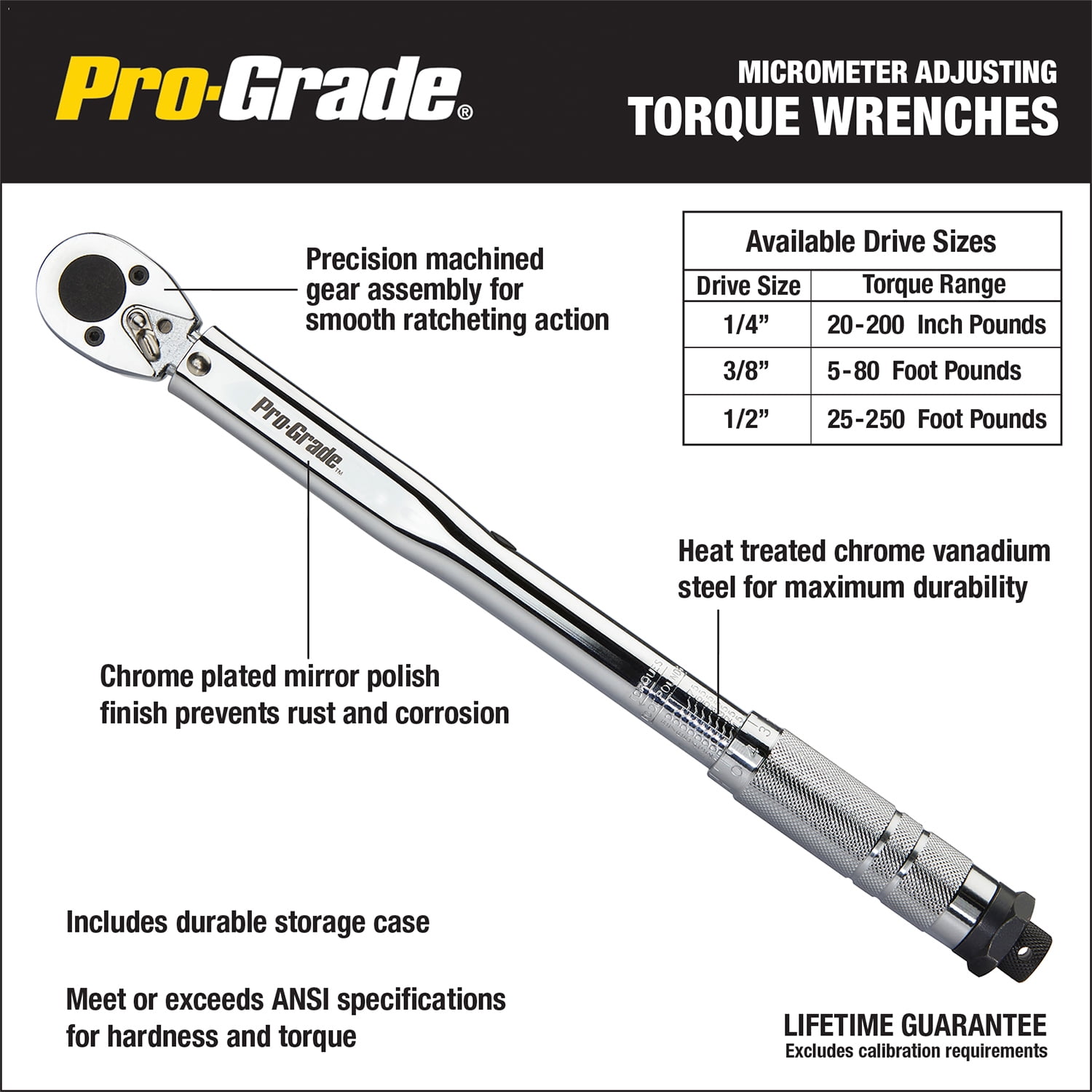Allied International Prograde Micrometer Adjusting Torque Wrench 1/2In Drive