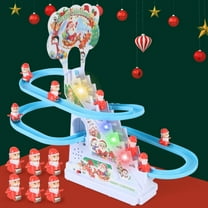 Gifts for Kids! Fwttom Toy Cars, Santa Claus Slide Rail Car Automatic Stair Climbing Cute and Lovely Children's Toys Relieve Stress and Puzzle Toys