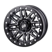 4/156 Tusk Nebo Beadlock Wheel 14x7 4.0 + 3.0 Machined/Black for Kawasaki Mule Pro-Fxt 820 Platinum Ranch Edition 2022-2023